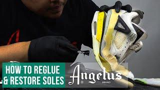 How to Reglue Soles | Air Jordan 4 Tour Yellow Restoration | Angelus Paint