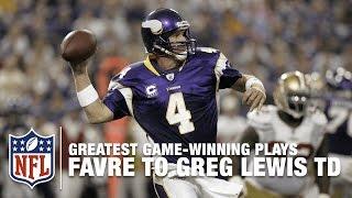 2009 Brett Favre To Greg Lewis Back of the End Zone Game-Winning TD | Vikings vs. 49ers | NFL