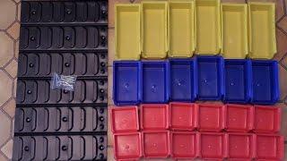 Review of a Northern Tool bin organizer with wall rack
