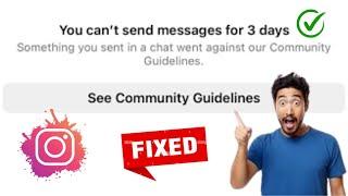 How To Fix You Can't Send Message For 3 Days Instagram Problem || Fix Instagram 3 Days Message Error