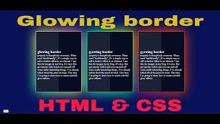 Glowing border using HTML/CSS | Tutorial4you |