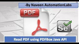 How to read PDF in Selenium || PDF Parsing using PDFBox Java API