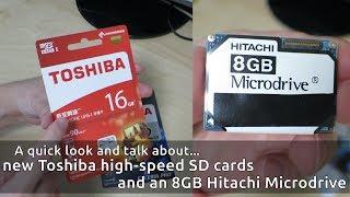 Hitachi (IBM) Microdrive and Toshiba Exceria SD cards