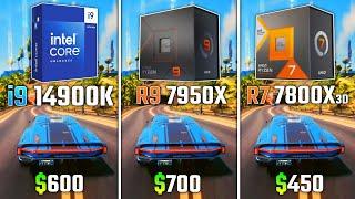 INTEL i9-14900K vs RYZEN 9 7950X vs RYZEN 7 7800X3D | Test in 6 Games