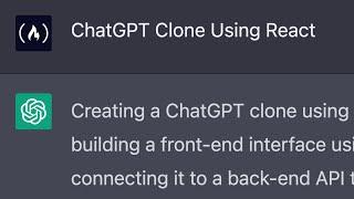 ChatGPT Clone – OpenAI API and React Tutorial