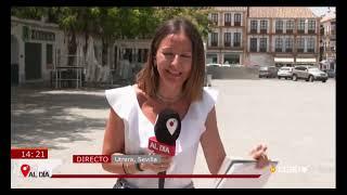 LAS TELEVISIONES NACIONALES VISITAN UTRERA PARA INFORMAR DE LA OLA DE CALOR