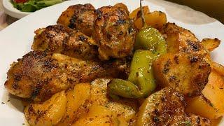 حصريا على قناتي فخاد دجاج مع بطاطا بأروع صوص بيري بيري poulet sauce Peri-peri un délice