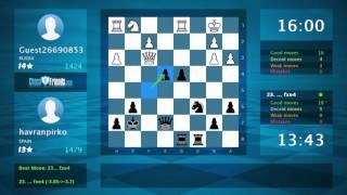 Chess Game Analysis: Guest26690853 - havranpirko : 0-1 (By ChessFriends.com)