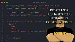 Build Express User Register & Login APIs with Prisma, MongoDB, Bun, & bcryptjs | Beginner Tutorial