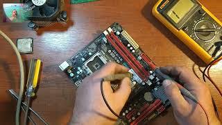 Repair Biostar G41D3C motherboard, motherboard does not turn on, on the motherboard short circuit.