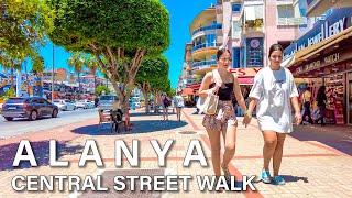 Alanya Central Street Walking Tour Turkey 4K