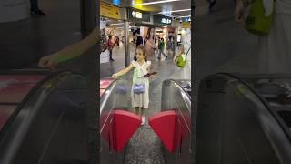 Mia is exploring metro in Singapore