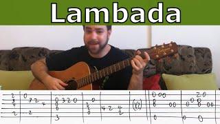 Fingerstyle Tutorial: Lambada \ On the Floor - Guitar Lesson w/ TAB