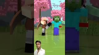 Notch vs Zombie: Dodged All But Got Panicked! #minecraft #shorts #memes #games