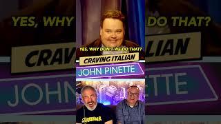 JOHN PINETTE ️ LOVES ITALIAN FOOD! #reaction #comedy #funny #italy #food #europe #clean #travel