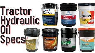 Comparison of Tractor Hydraulic Fluid Specs