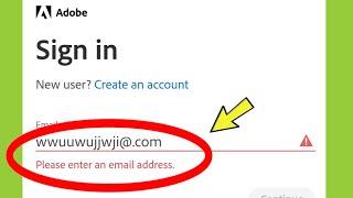 Fix Adobe Account || Please enter an email address Problem Solve
