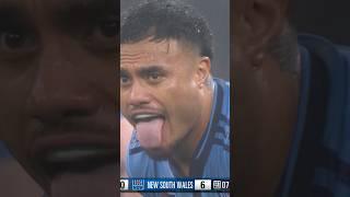 Leniu makes his impact from kick off! #SOO #Origin #NRL #Game2 #Spencer