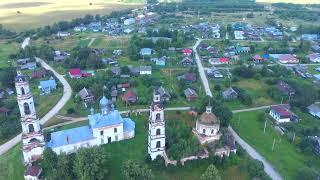 Село Порздни с высоты.  Лухский район. Ивановская область