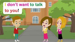 Andy doesn't want to talk to Ella - Funny English Animated Story - Ella English