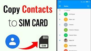 How To Copy /Transfer Contacts from Phone to Sim Card