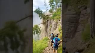 ️ TERRIFYING Landslide In Front Hikers Track! #shorts