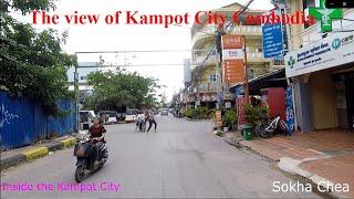 Driving inside the Kampot City, Cambodia