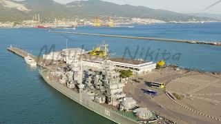 Novorossiysk, Russia. Cruiser Mikhail Kutuzov. Central Naval Museum named after Emperor Peter the Gr