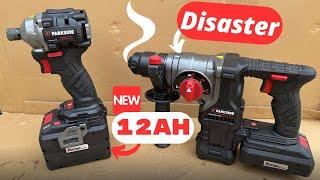 Testing new tools from Parkside! 12Ah battery, PKHAP SDS rotary hammer drills D4 & C4 versions.