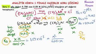 ANALİTİK KİMYA | FİNALE HAZIRLIK SORU ÇÖZÜMÜ 1