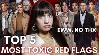 UPDATED TOP 5 MOST TOXIC WALKING RED FLAG LOVE INTERESTS  - Romance Club Stories GAME - soya 