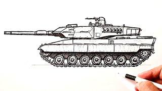 How to draw a tank Leopard