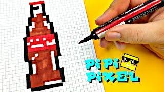 Рисуем по клеточкам-КОКА-КОЛА !COCA-COLA PIXEL ART SODA  Draw So Cute