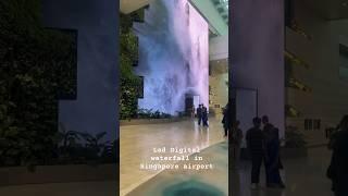 Led Digital waterfall in Singapore airport  #shorts #digitalwaterfall #singapore #waterfall