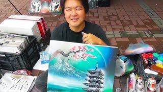 Unintentional ASMR  Crazy Spray Paint Artist (intense bottle shaking, spraying sounds)