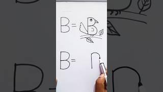 drawing with B #abcd #shorts #art #drawingtutorial #ytshorts @jatnoratnoarts