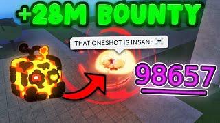 I BOUNTY HUNTED With This 30M INSANE MAGMA ONESHOT COMBO (Blox Fruits)