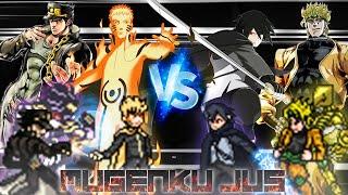 Naruto Hokage & Jotaro vs Sasuke BNG & Dio ANIME MUGEN JUS