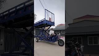 heavy-duty engineering electric tricycle platform lift truck has sufficient power and long range