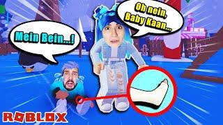 BABY KAAN VERLETZT SICH BEIM SCHLITTSCHUH FAHREN! Er muss Zuhause bleiben! [Roblox Deutsch]