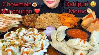 DAHIPURI,MOMO,CHOWMEIN,PASTA,MANCHURIAN,SANDWICH,SAMOSA *ASMR EATING STREET FOOD