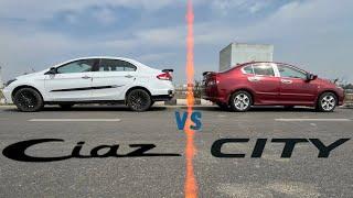 Honda City Manual vs Maruti Suzuki Ciaz Sports edition | Drag Race | Boosterjet engine kicked in?