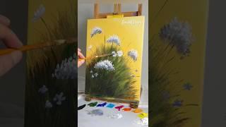 A Blooming Wildflower Patch on Canvas | 20-Second Acrylic Painting Process #acrylicpainting #art