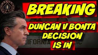 Breaking News! 9th Circuit Issues Decision In DUNCAN v. BONTA