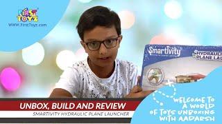 Unbox, Build and Review of Smartivity Hydraulic Plane Launcher with Aadarsh - FirstToyz.com