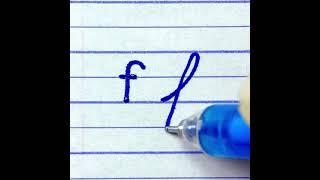 Learn to write print and cursive handwriting small letter f | How to write alphabet for beginners