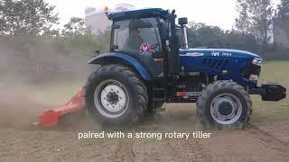 160hp Big Blue  Farm Tractor with Rotary Tiller for farming