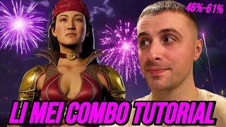LI MEI *HIGH DAMAGE* COMBO TUTORIAL WITH SCORPION KAMEO (46%-61%): MORTAL KOMBAT 1!