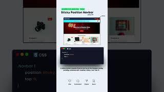 Sticky Position Navbar using CSS #codewith_muhilan #css #coding