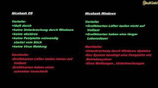 Mining 2021 Folge05 NICEHASH OS oder NICEHASH WINDOWS /  Vor-  und Nachteile